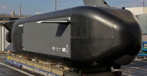 The first prototype of Australia's Ghost Shark XL-AUV programme, which was unveiled on 18 April 2024.