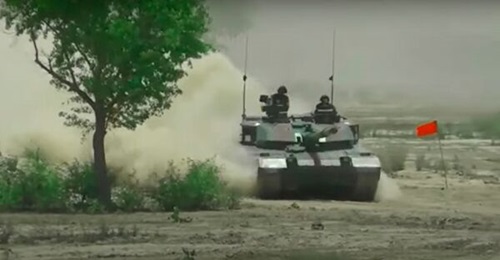 A screengrab from video footage released by Pakistan's ISPR on 30 June showing PA personnel testing a VT4 MBT at an undisclosed location in Pakistan. The VT4 was formally inducted into PA service in a ceremony held on 12 October at Gujranwala.
