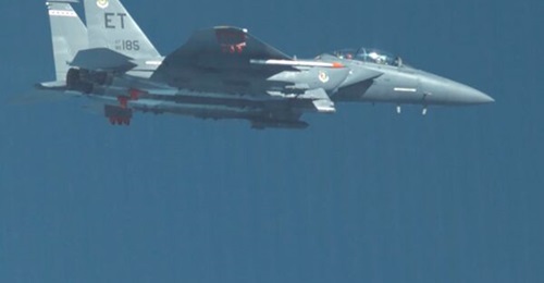The new GBU-72 bunker buster bomb being dropped from an F-15E Strike Eagle during a series of tests now announced by the US Air Force.
