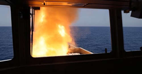 HMS 
        
        shoots down a missile fired by Iranian-backed Houthis from Yemen over the Gulf of Aden using its Sea Viper missile system - the first time a Royal Navy warship has intercepted a missile in combat since 1991.