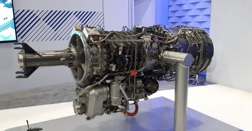 Rolls-Royce's AE 1107F engine on display on 13 October at the AUSA annual convention in Washington, DC. Bell will use the engine in its V-280 tiltrotor if it wins the US Army's FLRAA competition.