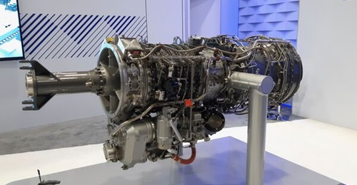 Rolls-Royce's AE 1107F engine on display on 13 October at the AUSA annual convention in Washington, DC. Bell will use the engine in its V-280 tiltrotor if it wins the US Army's FLRAA competition.