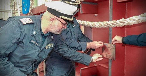 A keel-laying ceremony for the Italian Navy's new large oceanographic ship was held on 14 May.
