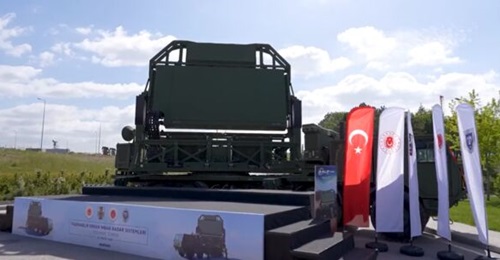 A screengrab of the ALP-300G long-range early warning radar developed by Aselsan at the handover ceremony in May 2024. The radar was formerly called ERALP.