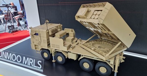 Hanwha hopes to set up a new user club for its Chunmoo MRL, seen here as a scale model at BSDA 2024, suggesting that it expects the customer base for the system to grow. This will be aided by the integration of new munitions into the system, including ...