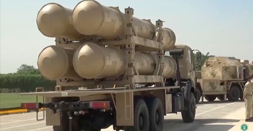 A screengrab from footage released by the ISPR on 14 October showing a transporter vehicle carrying spare missiles for the HQ-9/P SAM system during a commissioning ceremony held that same day at Army Air Defence Centre Karachi.