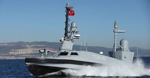 The Turkish Navy's new Marlin USV operated alongside surface warships for the first time during Exercise 'Denizkurdu-II 2024' ('Sea Wolf 2 2024').