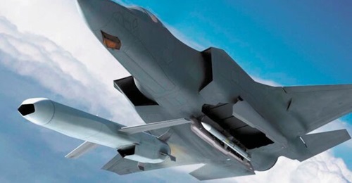 An artist's conception of an F-35A launching a Joint Strike Missile.