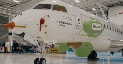 Bombardier has completed its foundational modification work package for the PEGASUS, ahead of the aircraft being further modified by Lufthansa Technik Defense and Hensoldt in Germany.
