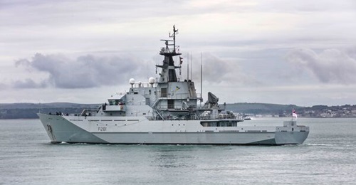 HMS Tyne departs Portsmouth. BAE Systems has been contracted to provide in-service support to the three Batch 1 River class OPVs out to their revised OSD of April 2028.