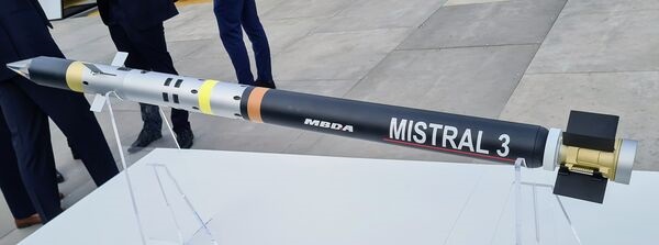 MBDA displayed the Mistral 3 missile at Eurosatory 2024.