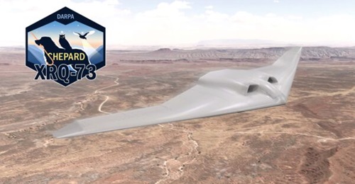 A conceptual image of the XRQ-73 SHEPARD.