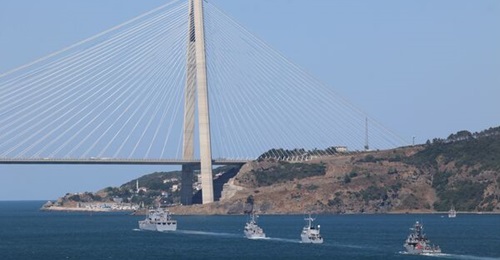 The MCM Black Sea Task Group comprising naval assets from Türkiye, Romania, and Bulgaria departs Istanbul for its first patrol on 2 July 2024.
