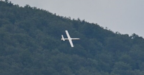 An EDGE SM1 loitering munition in Serbian service, seen in exercises in July 2024.