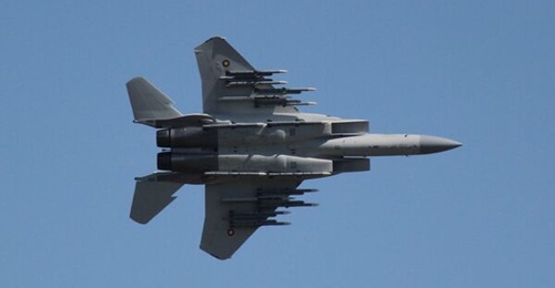 For its flying displays at RIAT and Farnborough, the F-15QA carried a notional loadout of 12 AIM-120 air-to-air missiles.
