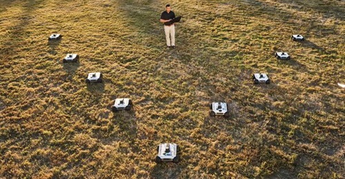 Shown here is an image of Northrop Grumman participating in DARPA's OFFSET programme. Both Northrop Grumman and Raytheon BBN Technologies will attempt to have a single operator control 200-plus ground and aerial drones during a November demo.