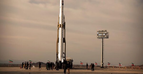 The construction phase for Iran's inaugural dual-use satellite constellation will begin later this year. Pictured is the IRGC's Qased (Ghased) satellite launch vehicle, which launched its Noor-1 satellite at the Shahrud facility on 22 April 2020.