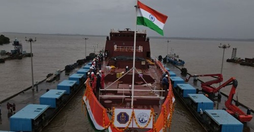 , seen here during its launch ceremony at Goa Shipyard Limited.