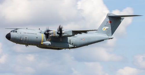 A Turkish Air Force A400M departing the 2024 Royal International Air Tattoo in RAF Fairford on 22 July 2024.