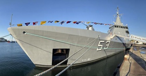 (P 53) was delivered to the Argentine Navy during a ceremony held in Concarneau, France, on 14 October.
