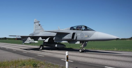 Seen conducting roadway operations in Sweden, the Gripen C could see service in Ukraine after the Swedish government announced that spare parts are being donated to the country ahead of a potential transfer of combat jets.