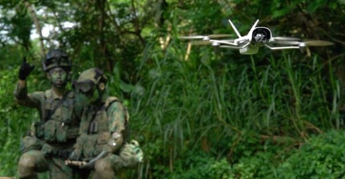 Soldiers from the Singapore Infantry Regiment's 5th Battalion test the new Vesper UAV that has been recently inducted by the service.