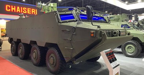 Chaiseri unveiled its Armoured Wheeled Amphibious Vehicle at the Defense & Security exhibition in Bangkok in November 2023. The vehicle is credited with a ballistic protection level of STANAG 4569 Level 3.