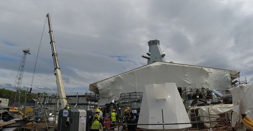 The first Mk 45 Mod 4A naval gun system has been installed on 
        
        , the first of eight Type 26 frigates on order for the UK Royal Navy.