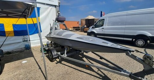 A Piraya USV pictured at REPMUS in Tróia, Portugal, on 23 September 2024.