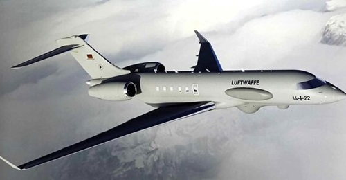 An artist's impression of the Global 6000-based PEGASUS SIGINT aircraft for the Luftwaffe at ILA 2024 in Berlin.