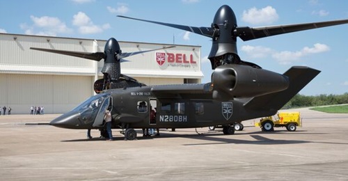 The Bell V-280 Valor, selected as the winner of the FLRAA contest. The operational version is to feature several changes, including having no cockpit doors.