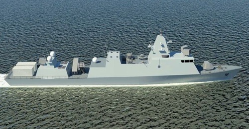 A computer-generated image of the Reshef class that Israel Shipyards released in November 2019.
