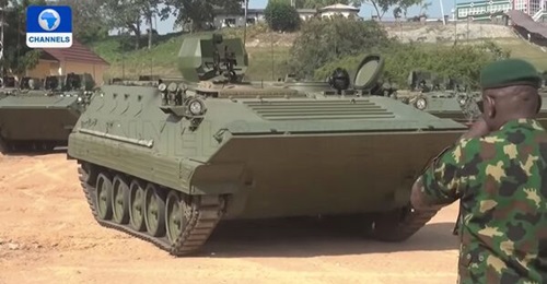 A VP1 APC during the commissioning event at the Nigerian Army School of Infantry.