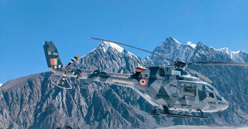 A HAL Light Utility Helicopter (LUH) conducting high-altitude trials in the Himalayas in September 2020. On 2 November the Indian MoD approved the procurement of indigenous military equipment worth a combined INR79.65 billion, including 12 LUHs.