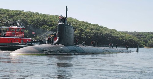 USS 
        
        is pictured here as it gets ready to begin a maintenance availability in Maine in 2021. US Navy officials said the number of boats needing maintenance exceeds the capacity to do the work.