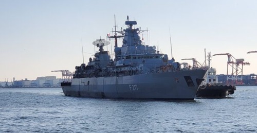 Brandenburg (Type 123)-class frigate 
        
         (F 217) approaching the Tokyo International Cruise Terminal on 5 November. The German Navy warship is on an almost seven month-long deployment to the Indo Pacific as part of efforts by Be...
