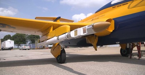 A prototype of Collins Aerospace's new directional communication system designed for small platforms, such as unmanned aerial systems, operating in contested environments.