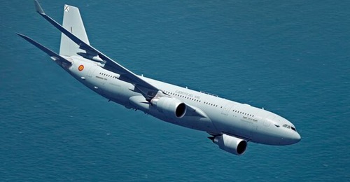 An A330 MRTT mocked-up in Spanish markings. Spain is to receive three aircraft from 2023 to 2025.