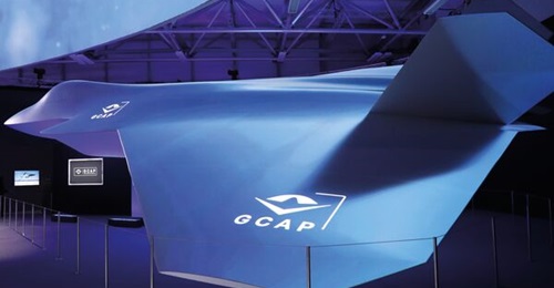 A model of the GCAP future fighter. The new headquarters building for the project has now been opened in the UK.