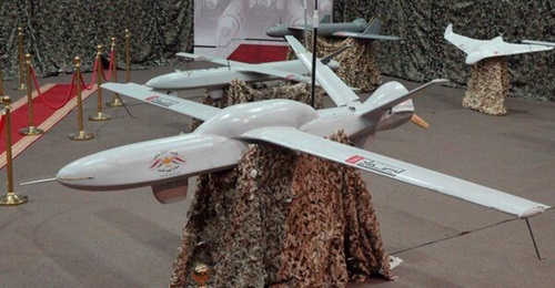 A Samad-3 long-range UAV displayed in Yemen in July 2019. Israel has now linked the type to the Iranian company KIPAS.