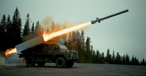 Kongsberg and Thales have conducted a live firing of a Kongsberg NSM test munition from Thales Australia's Bushmaster PMV in Norway.