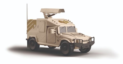 Mac Jee Defesa has developed an improved Armadillo 70 mm launcher configuration for  4×4 light  armoured tactical vehicles.