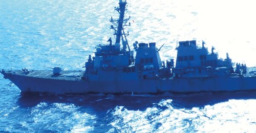 USS 
        
         is shown here conducting patrols for missile defence in the Red Sea. Such operations are examples of hedge forces.