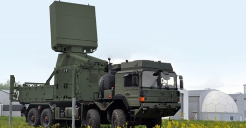 TRML-4D radar deployed with IRIS-T SLM air-defence system.