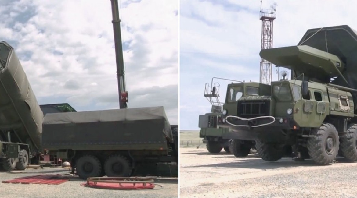 An UR-100N UTTH ICBM system equipped with the Avangard HGV before installation into a silo launcher.