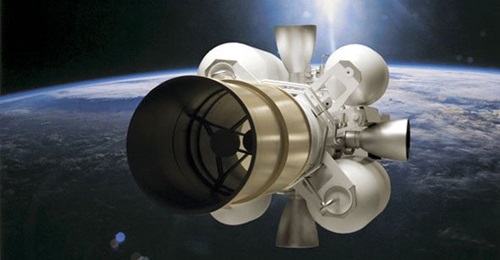 An artist's rendition of the Ground-based Midcourse Defense's (GMD's) Exo-atmospheric Kill Vehicle that is designed to collide with and destroy nuclear warheads in outer space.