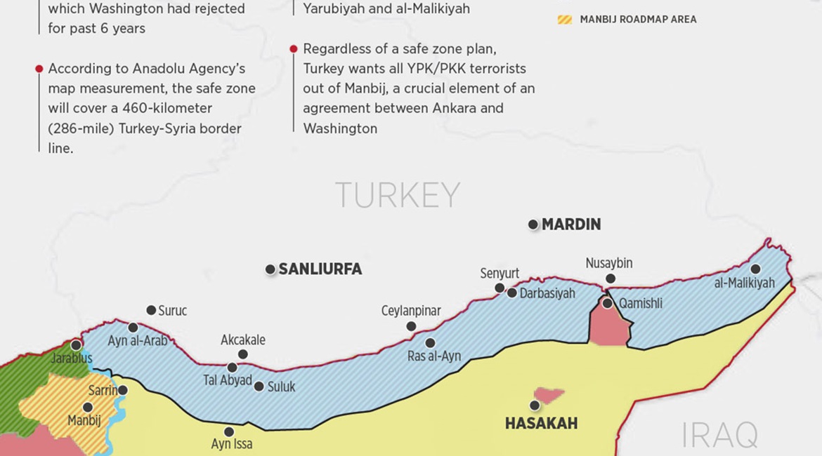 An infographic released by Turkey's Anadolu Agency on 16 January shows the proposed 'safe zone' in northeast Syria.