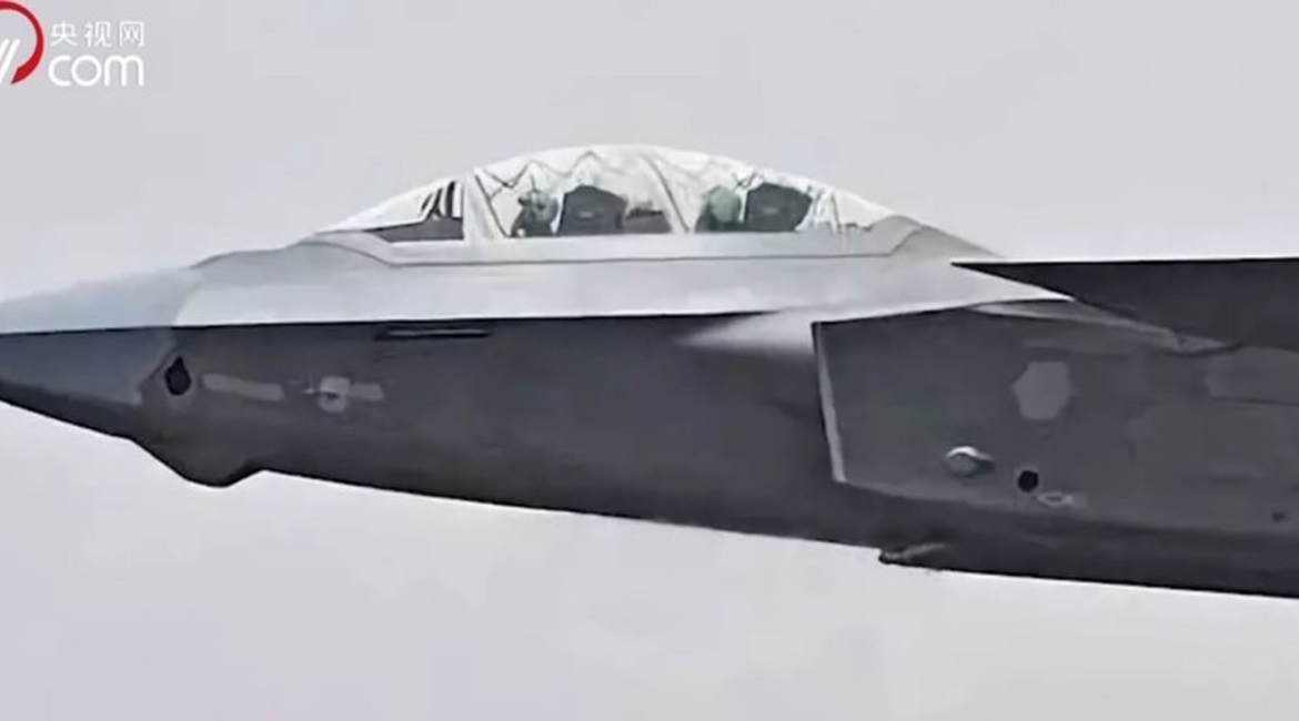 State broadcaster CCTV showed a CGI of a two-seat J-20 aircraft in a 16 January report. China may be developing a two-seat variant of the fighter, according to Chinese state-owned media.