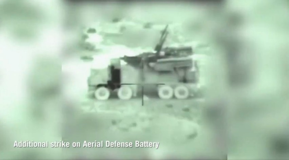 A still from missile seeker footage released by the IDF on 21 January shows a Syrian Pantsyr before it was hit.