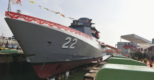 The launch ceremony of the Republic of Singapore Navy's eighth and final Littoral Mission Vessel,